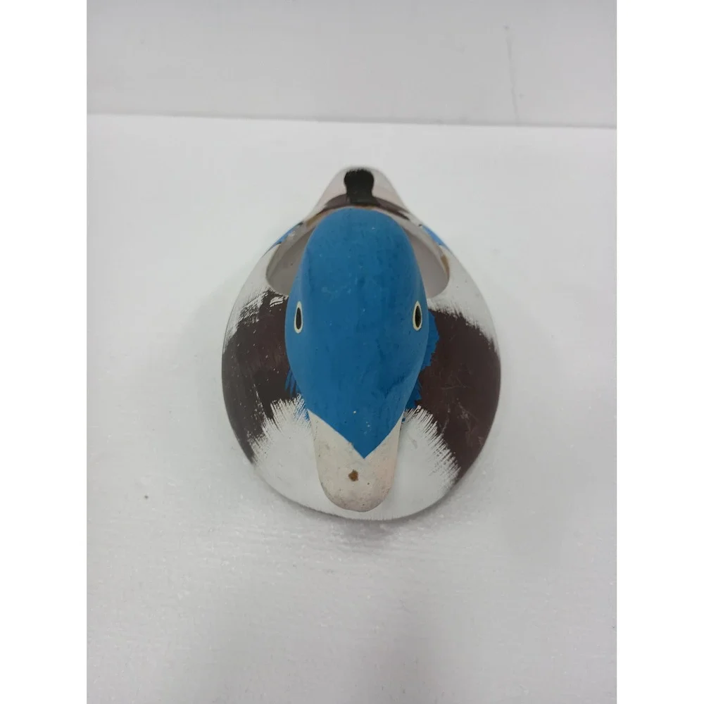 Vintage Mallard Duck Planter Flower Pot Ceramic Multi Color Farmhouse Decor